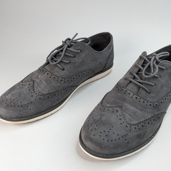 Chelsea Girl Grey Faux Suede Lace up Oxford Shoes Size 8 - Picture 3 of 9